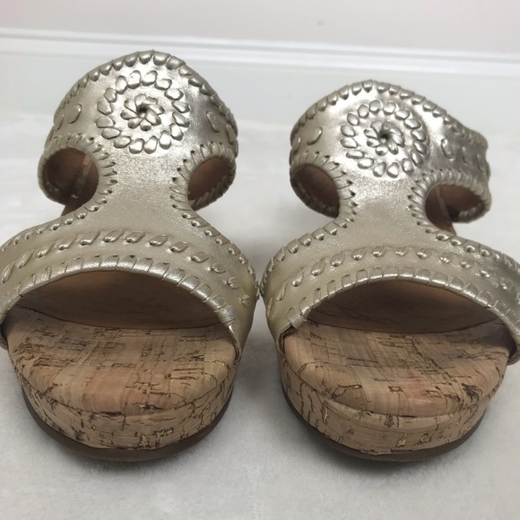 Jack Rogers Emilia Cork Wedge Sandal Matte Gold - Picture 7 of 16